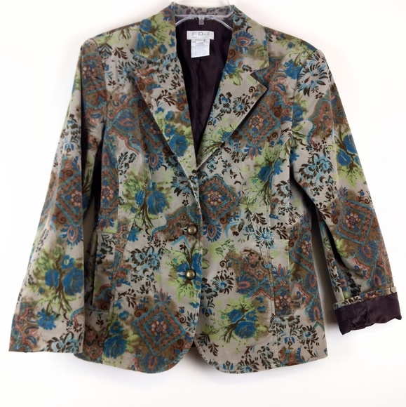 FDJ French Dressing Floral Blazer Size 8 - Picture 1 of 4